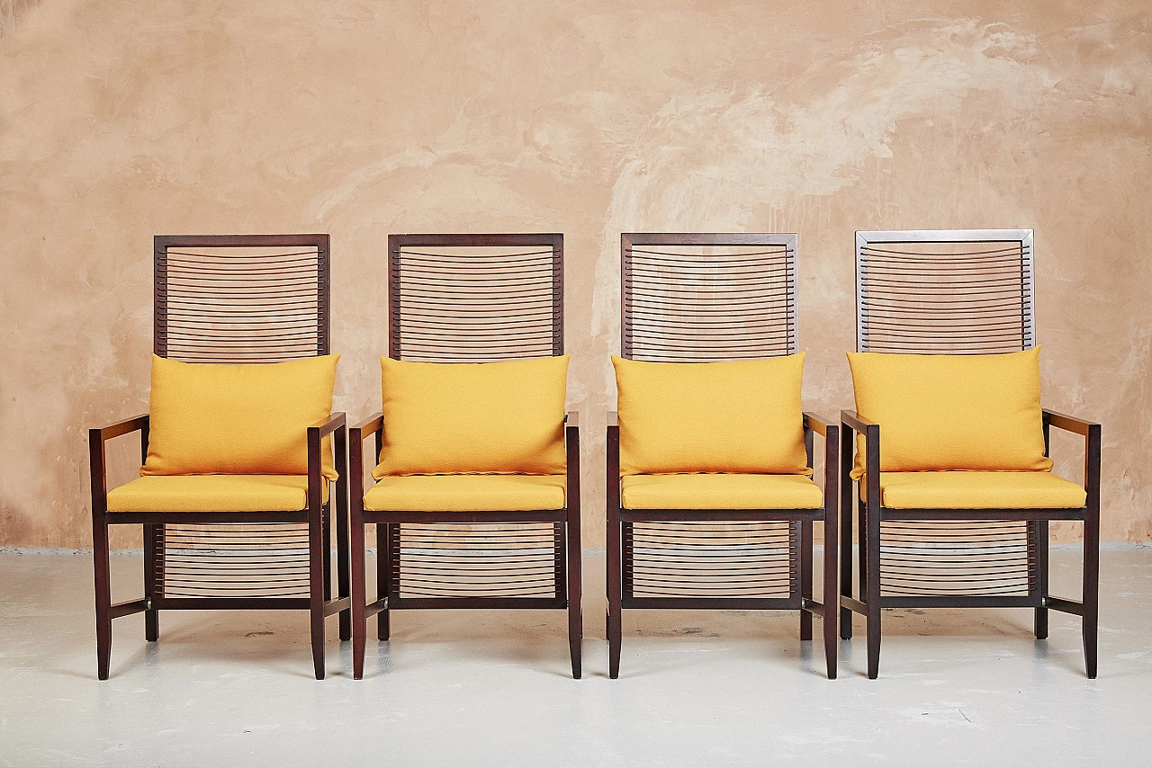 4 Astoria armchairs by Franco Bizzozzero for Bonacina 5