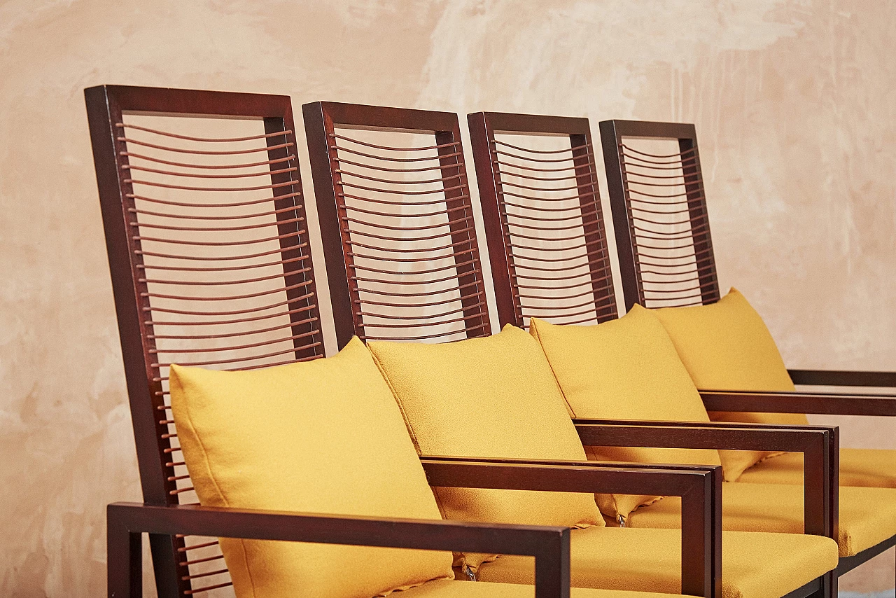 4 Astoria armchairs by Franco Bizzozzero for Bonacina 8