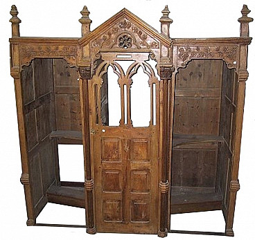 Neo-Gothic elm, ash and spruce confessional, mid-19th century