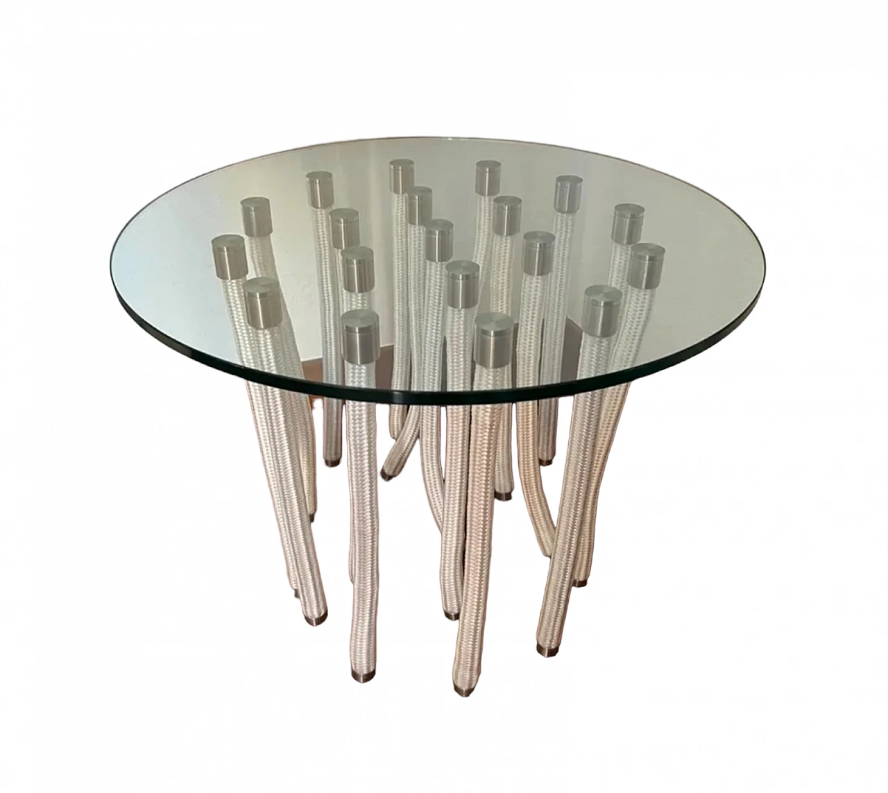 Org coffee table with steel and rope legs by Fabio Novembre for Cappellini, 2000s 3