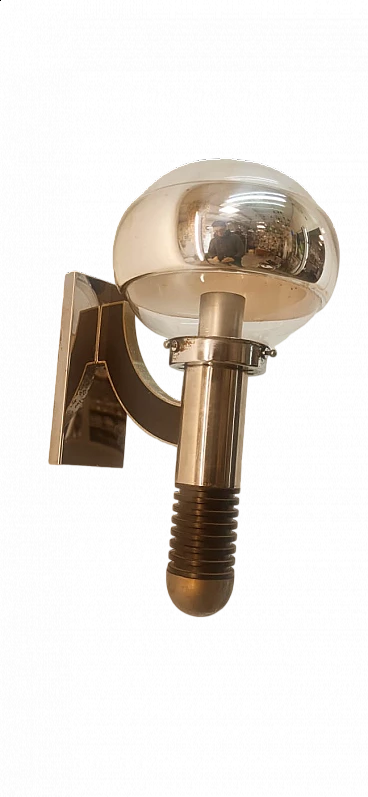 Applique in metallo e vetro di Gaetano Sciolari, anni '70