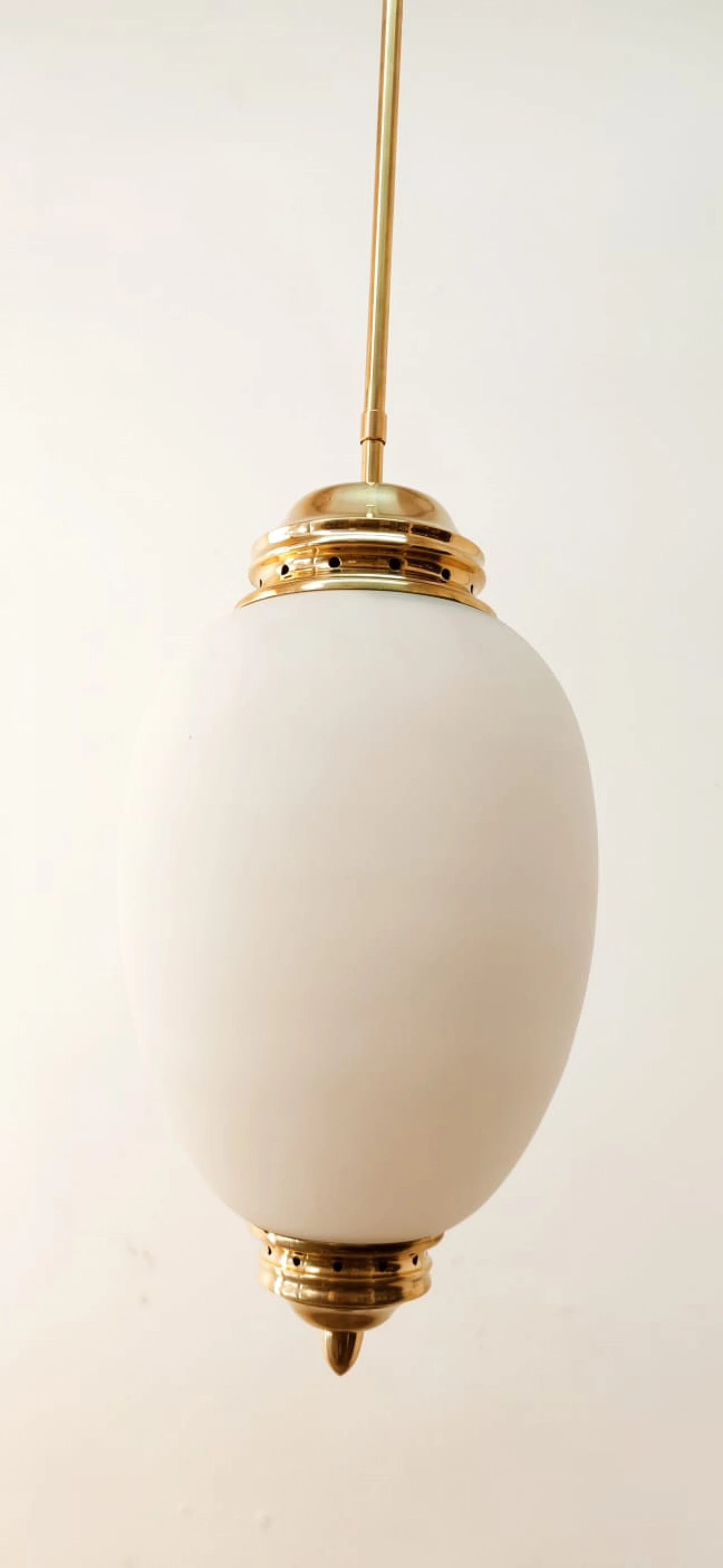 Brass and glass hanging lamp by Luigi Caccia Dominioni, 1960s 7