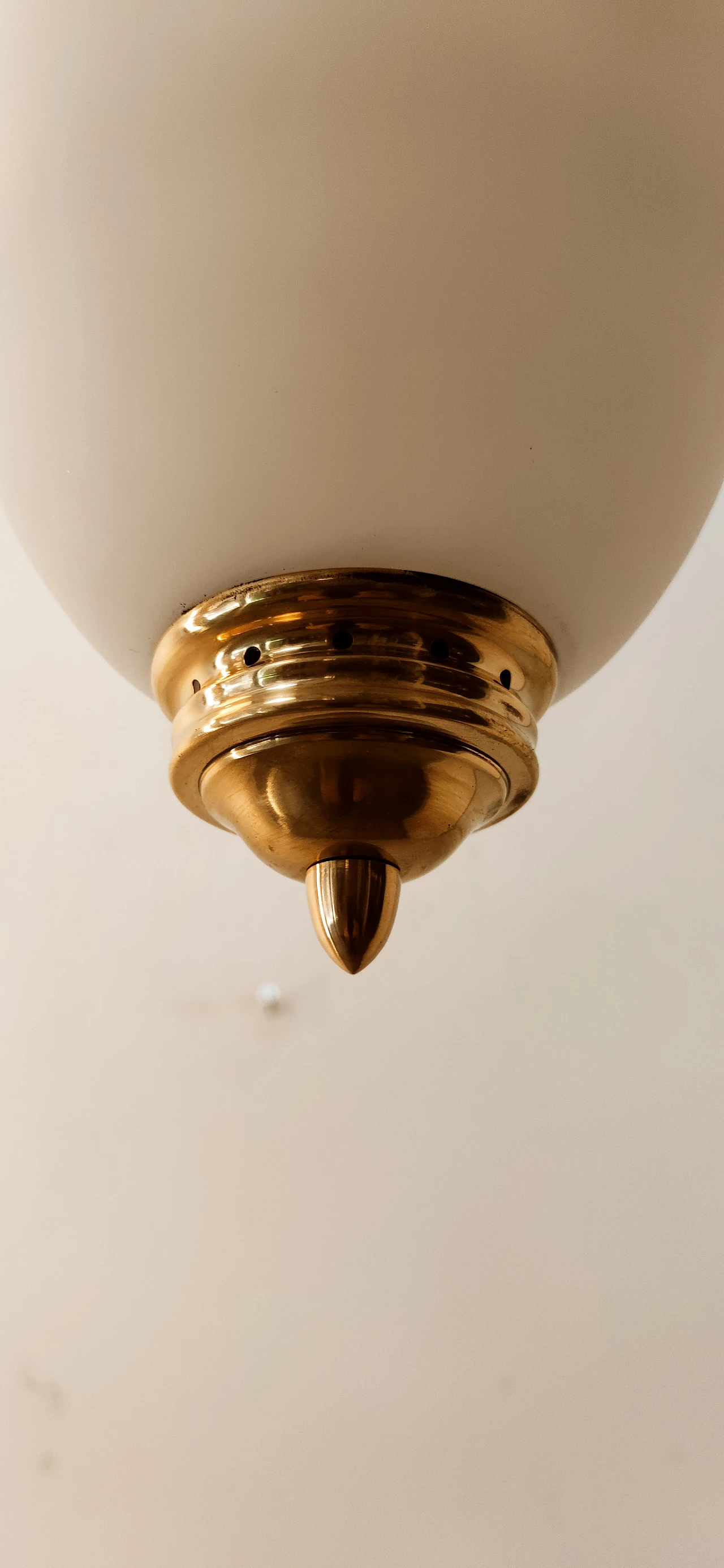 Brass and glass hanging lamp by Luigi Caccia Dominioni, 1960s 14