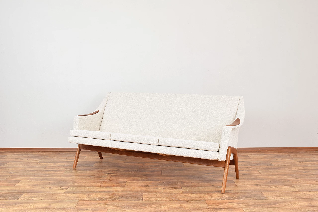 Mid-Century teak and bouclé sofa by Rekkedal & Vartdal Furniture, 1960s 2
