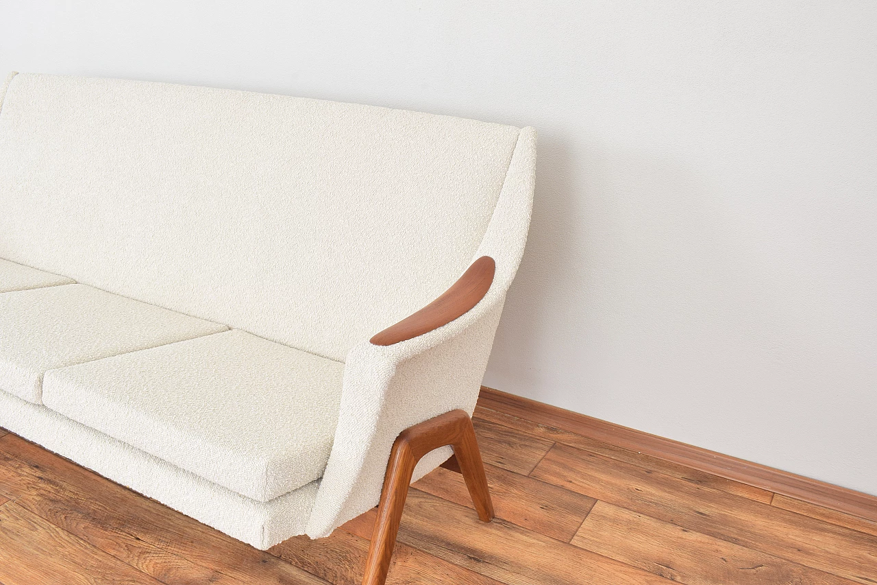 Mid-Century teak and bouclé sofa by Rekkedal & Vartdal Furniture, 1960s 11
