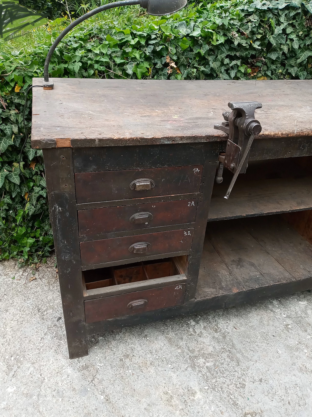 Workbench with vice and sander, 1940s 3