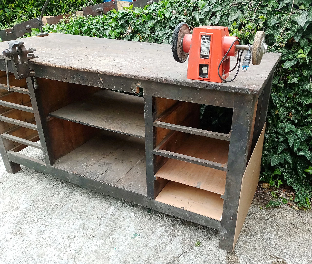 Workbench with vice and sander, 1940s 8