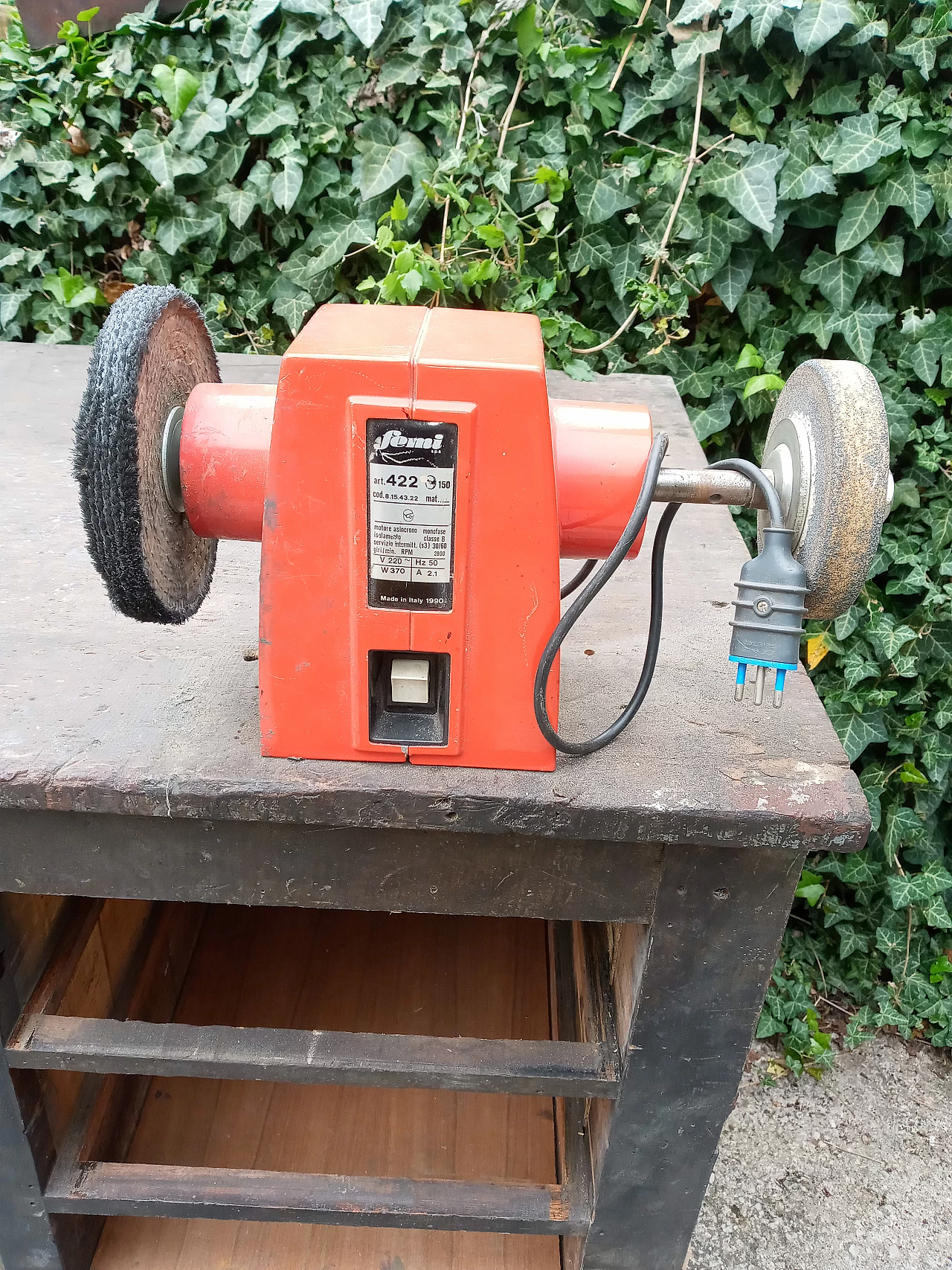 Workbench with vice and sander, 1940s 9