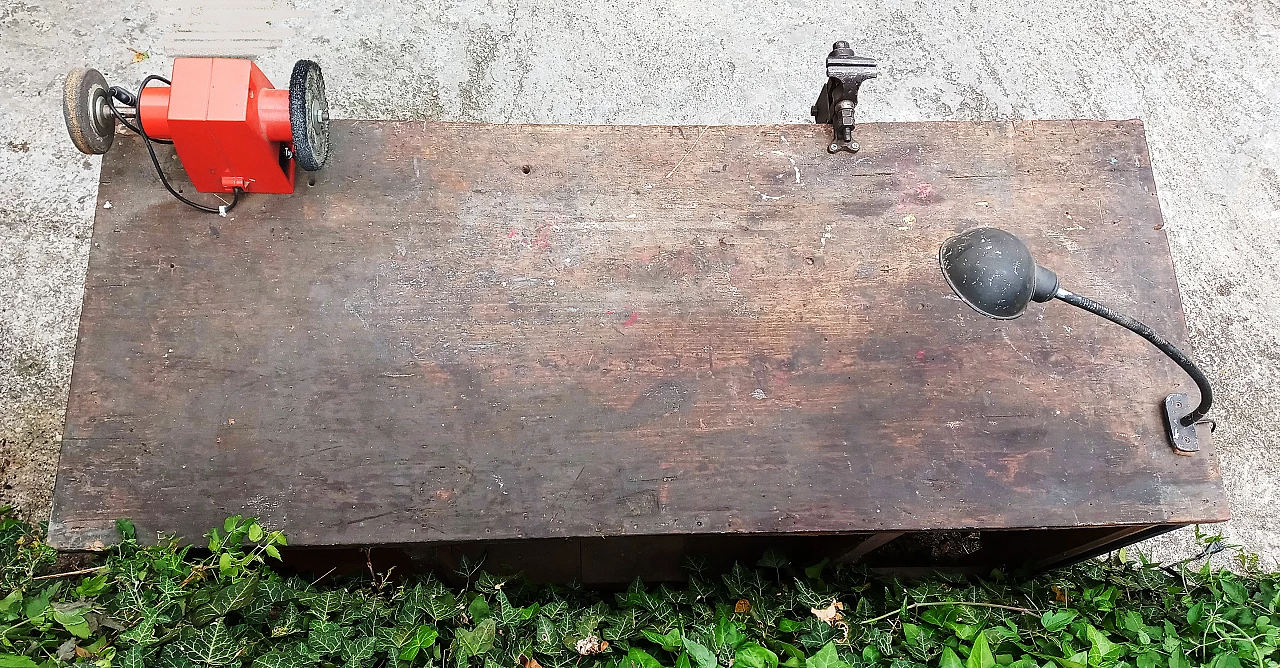Workbench with vice and sander, 1940s 14