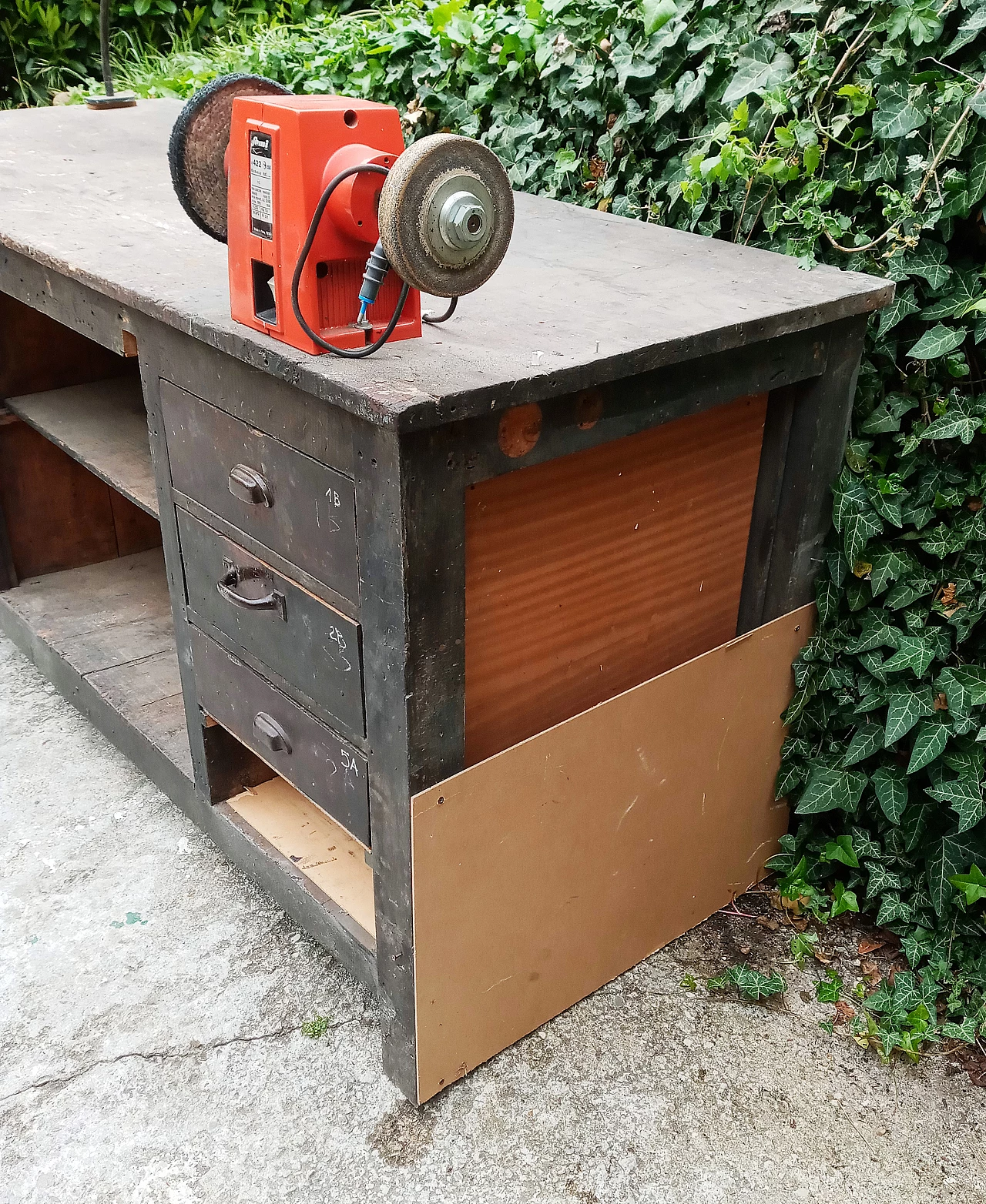 Workbench with vice and sander, 1940s 16