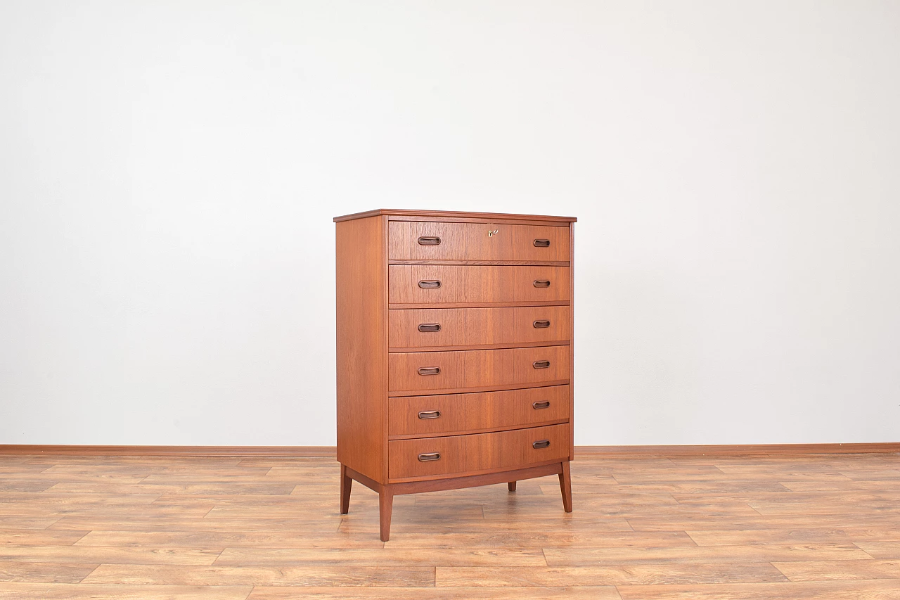 Danish teak chest of drawers with solid oak legs, 1960s 1