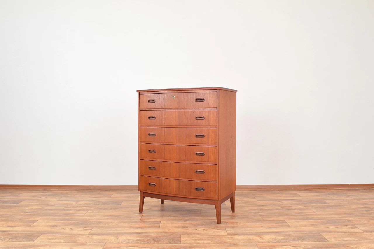Danish teak chest of drawers with solid oak legs, 1960s 2
