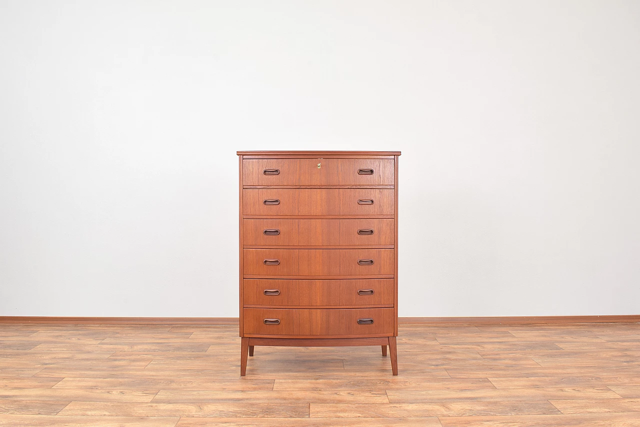 Danish teak chest of drawers with solid oak legs, 1960s 3