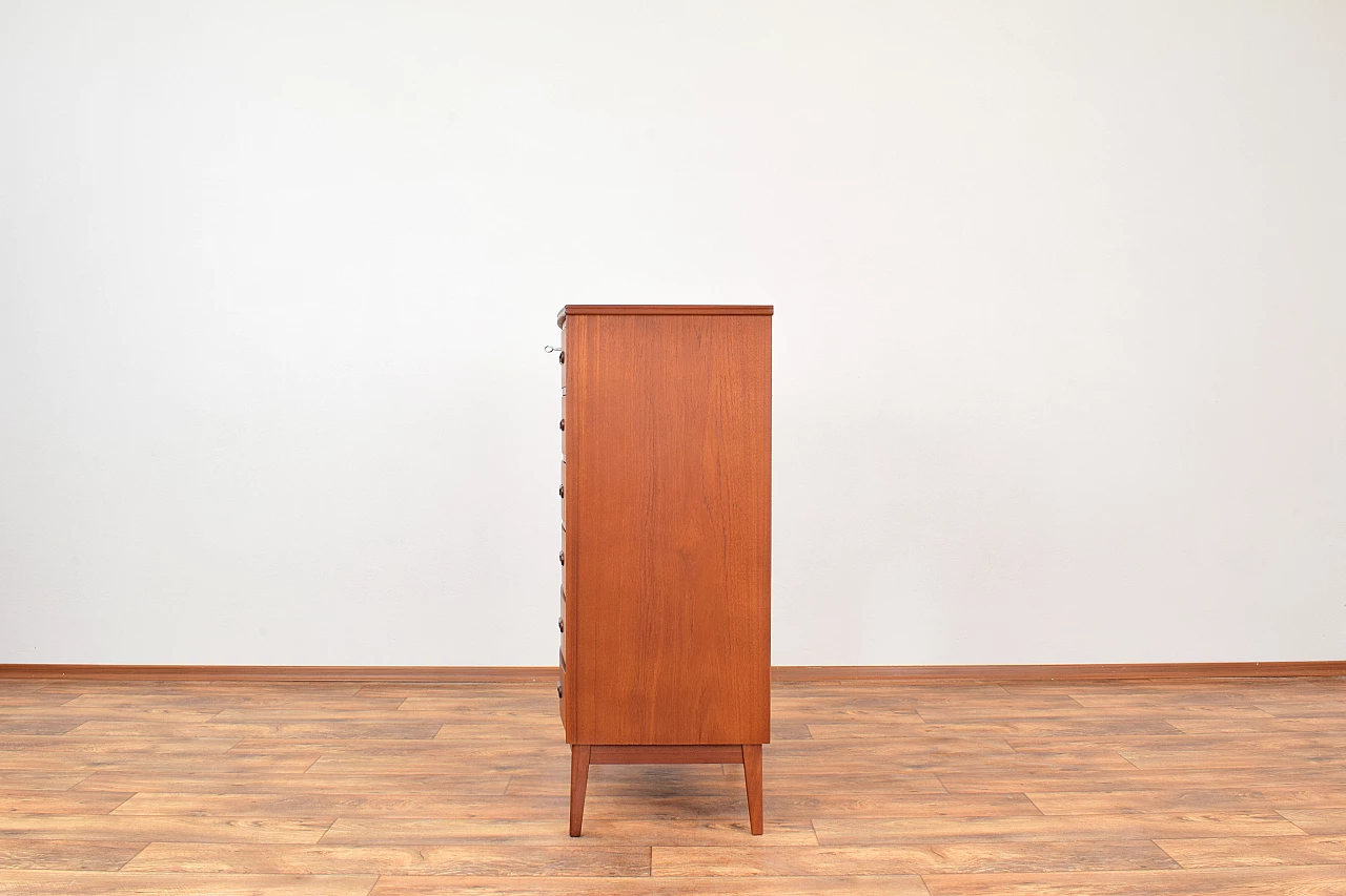 Danish teak chest of drawers with solid oak legs, 1960s 5