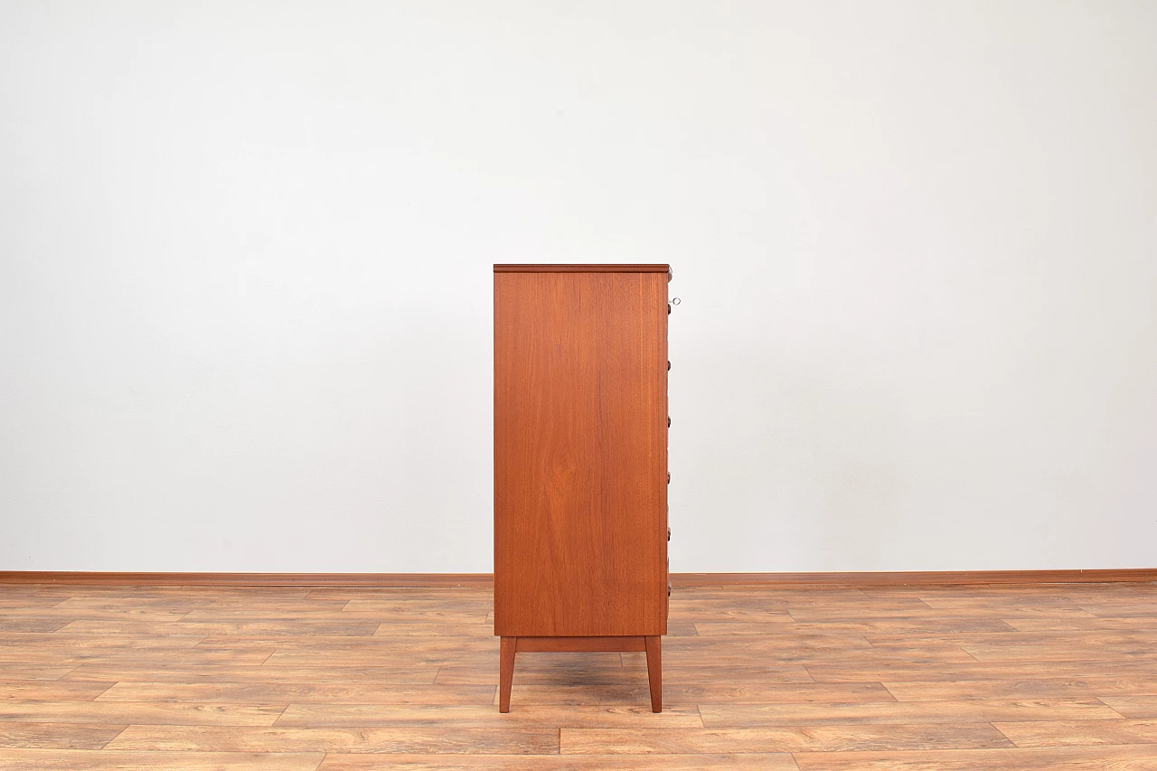 Danish teak chest of drawers with solid oak legs, 1960s 6