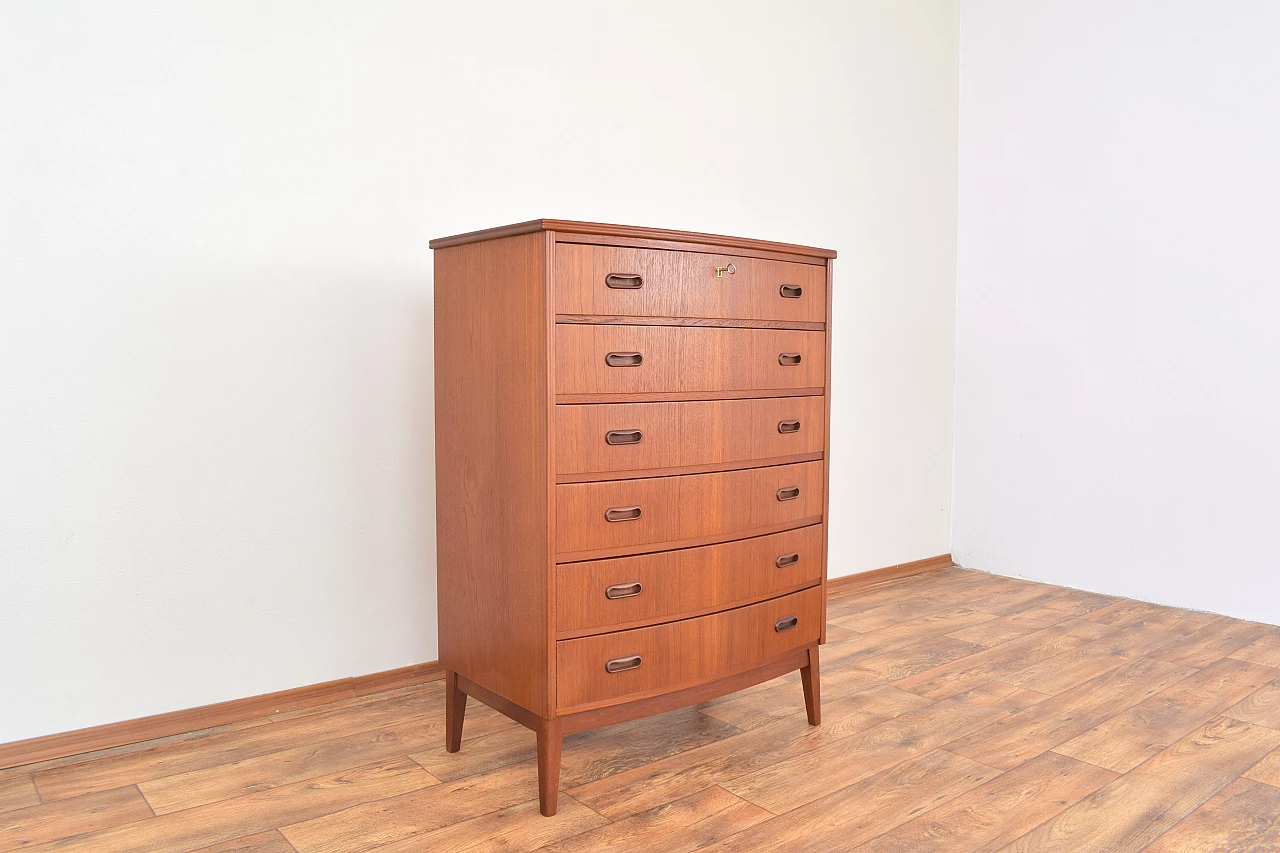 Danish teak chest of drawers with solid oak legs, 1960s 8