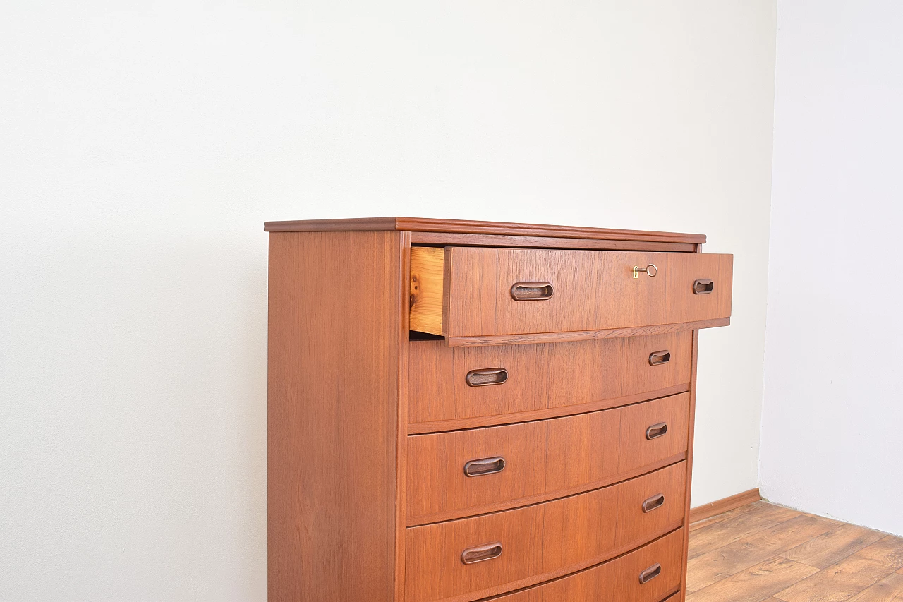 Danish teak chest of drawers with solid oak legs, 1960s 10