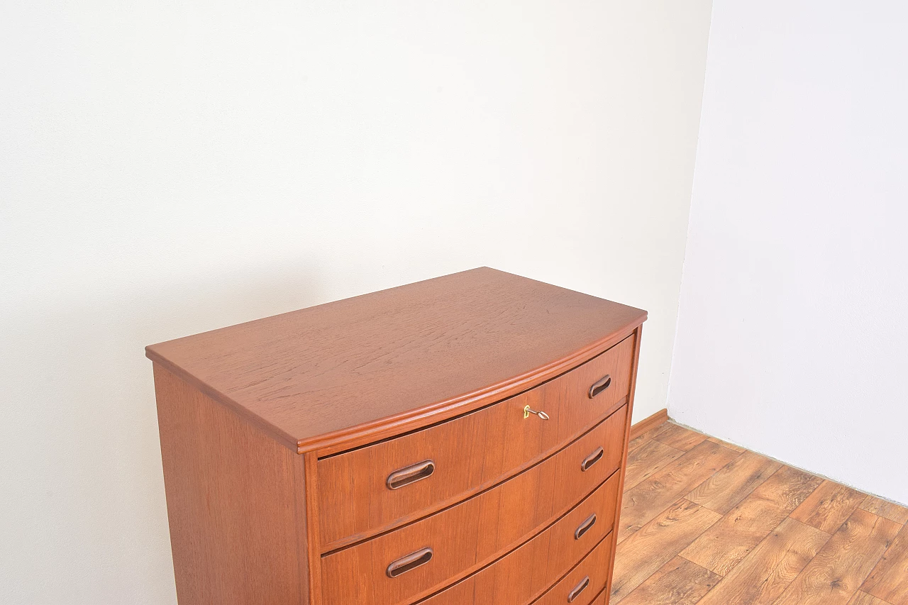 Danish teak chest of drawers with solid oak legs, 1960s 11