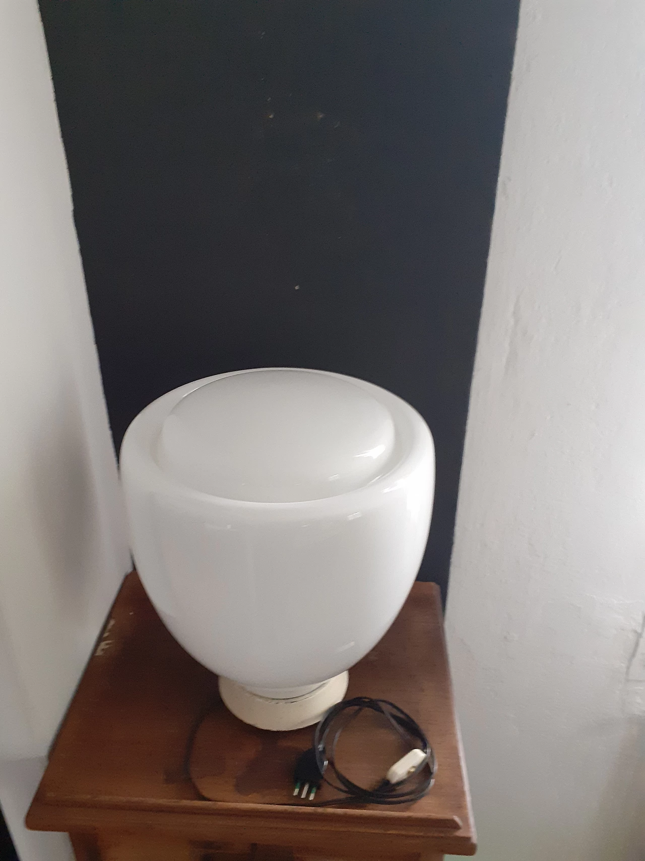 Elisse table lamp in white glass by Claudio Salocchi for Sormani, 1960s 4