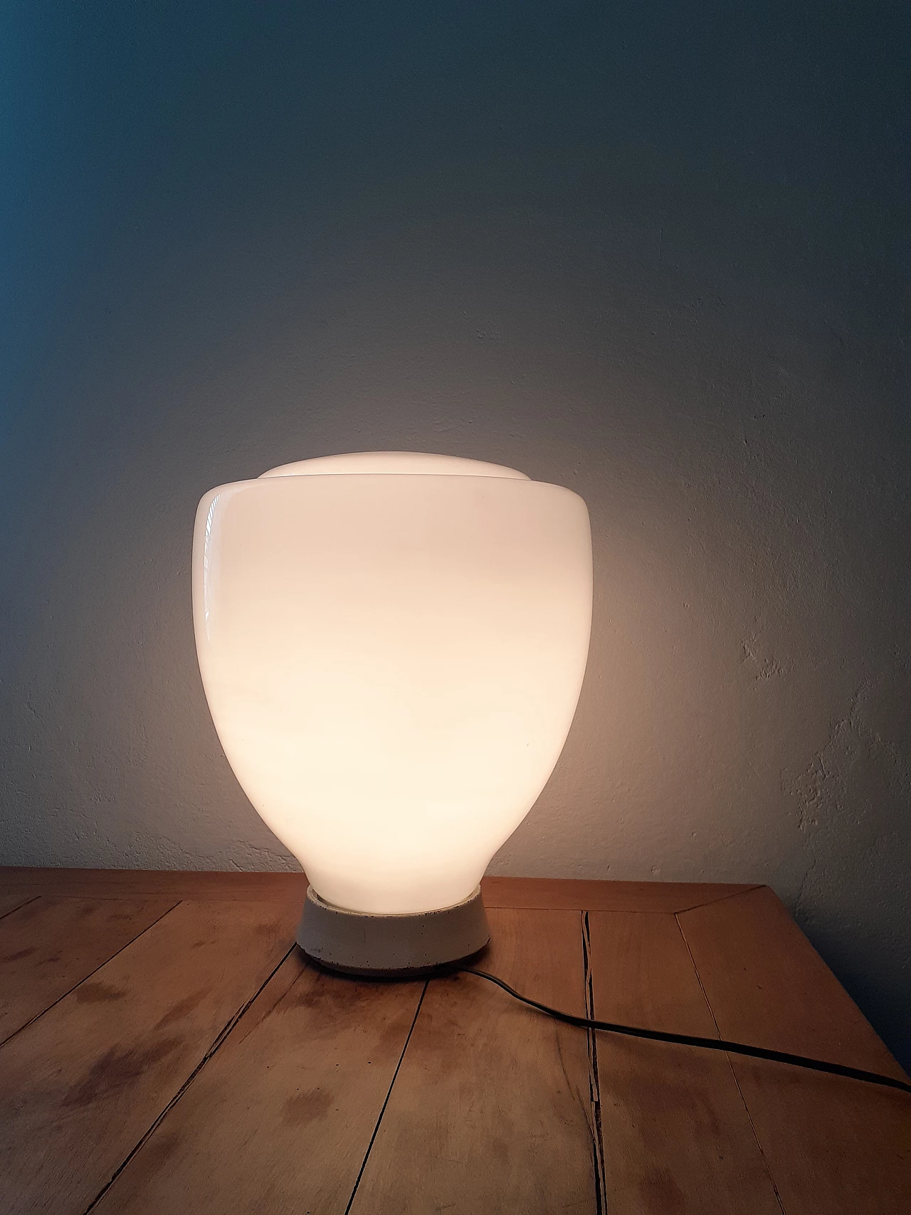 Elisse table lamp in white glass by Claudio Salocchi for Sormani, 1960s 7