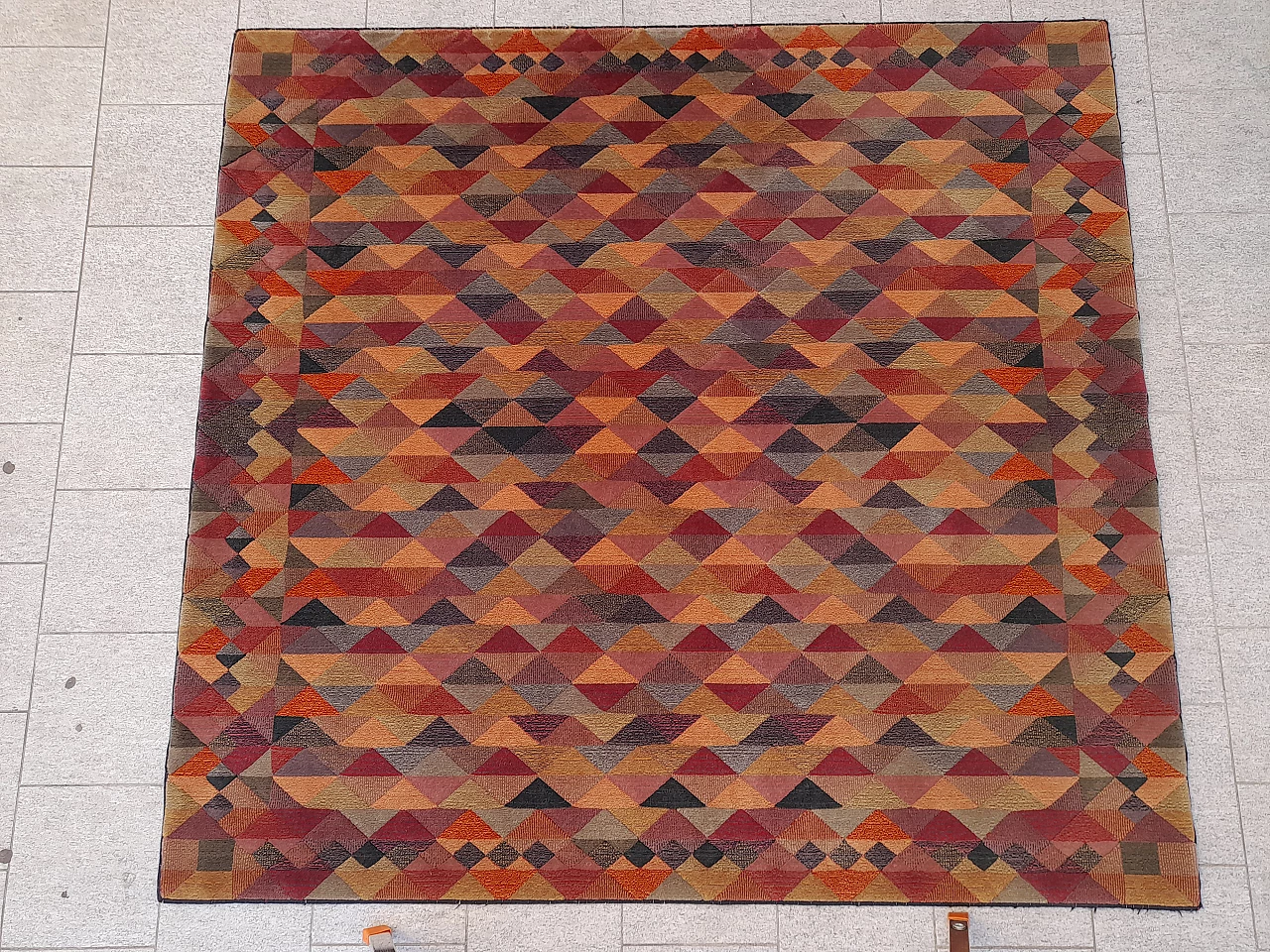 Tappeto quadrato Luxor in lana vergine di Missoni per T&J Vestor, anni '80 3