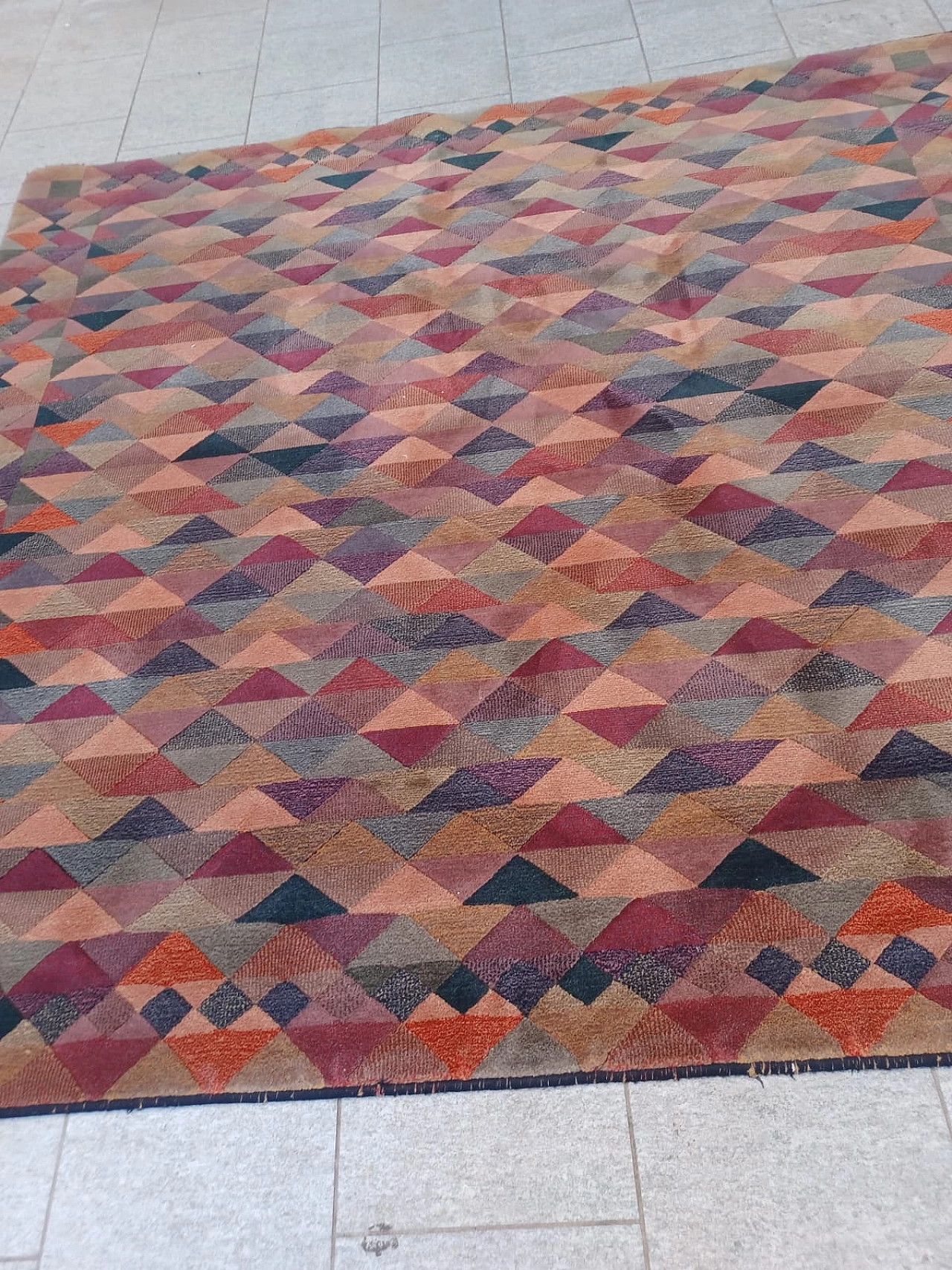 Tappeto quadrato Luxor in lana vergine di Missoni per T&J Vestor, anni '80 6