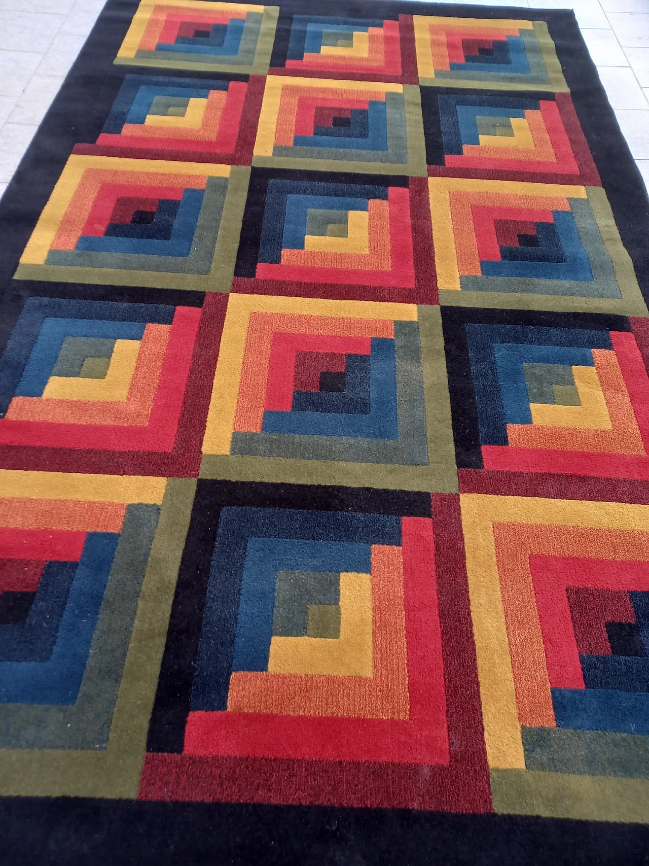 Tappeto Arlecchino in lana vergine di Missoni per T&J Vestor, anni '80 1