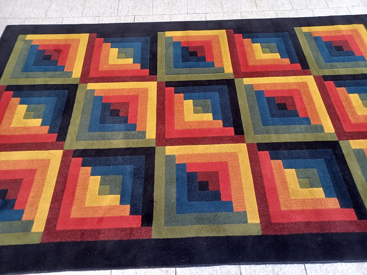 Tappeto Arlecchino in lana vergine di Missoni per T&J Vestor, anni '80 3