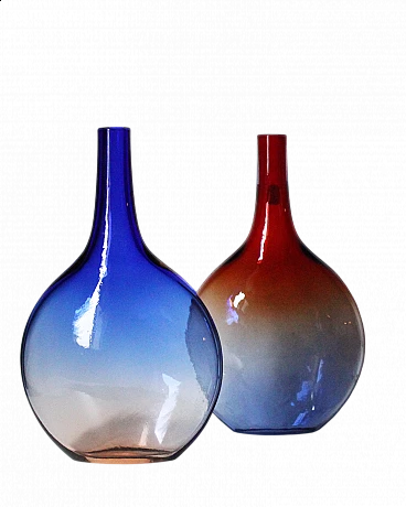 Pair of Murano glass vases by Alfredo Barbini, 1970s