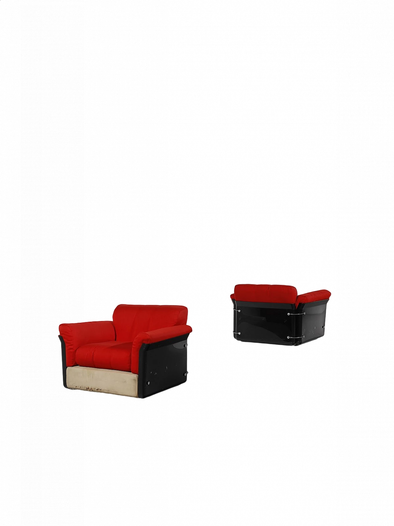 Pair of Larissa armchairs by Vittorio Introini for Saporiti, 1970s 6