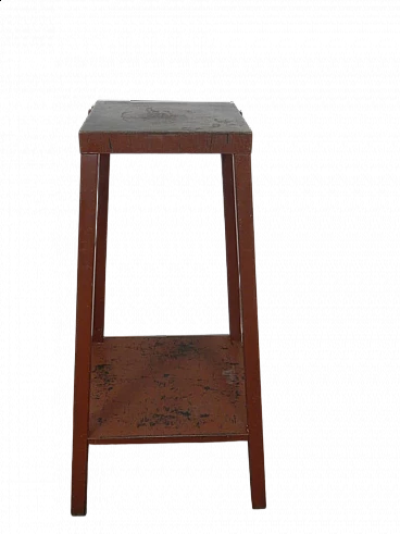 Burgundy iron easel side table, 1960s