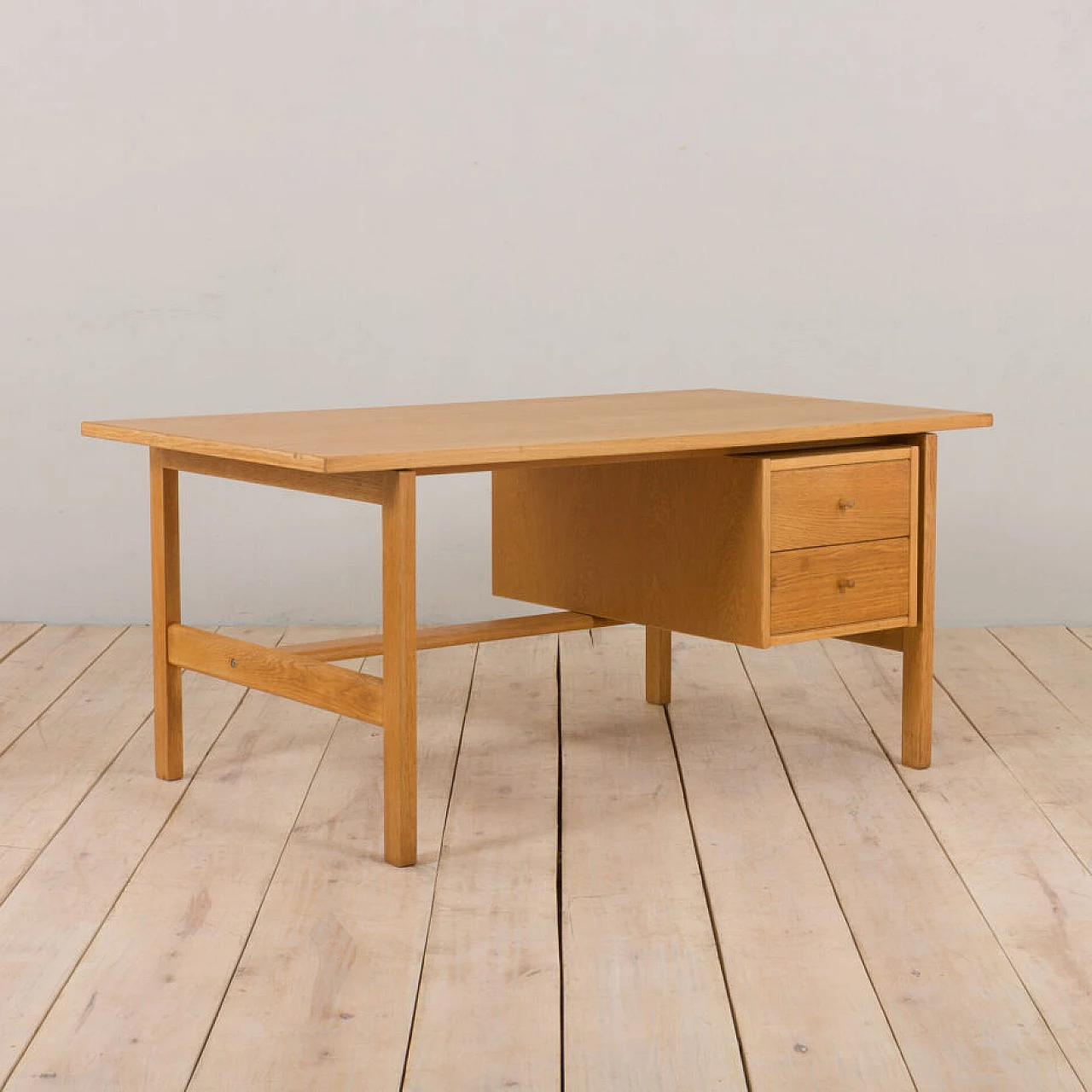 Danish oak 156 desk by Hans J. Wegner for Getama, 1970s 6