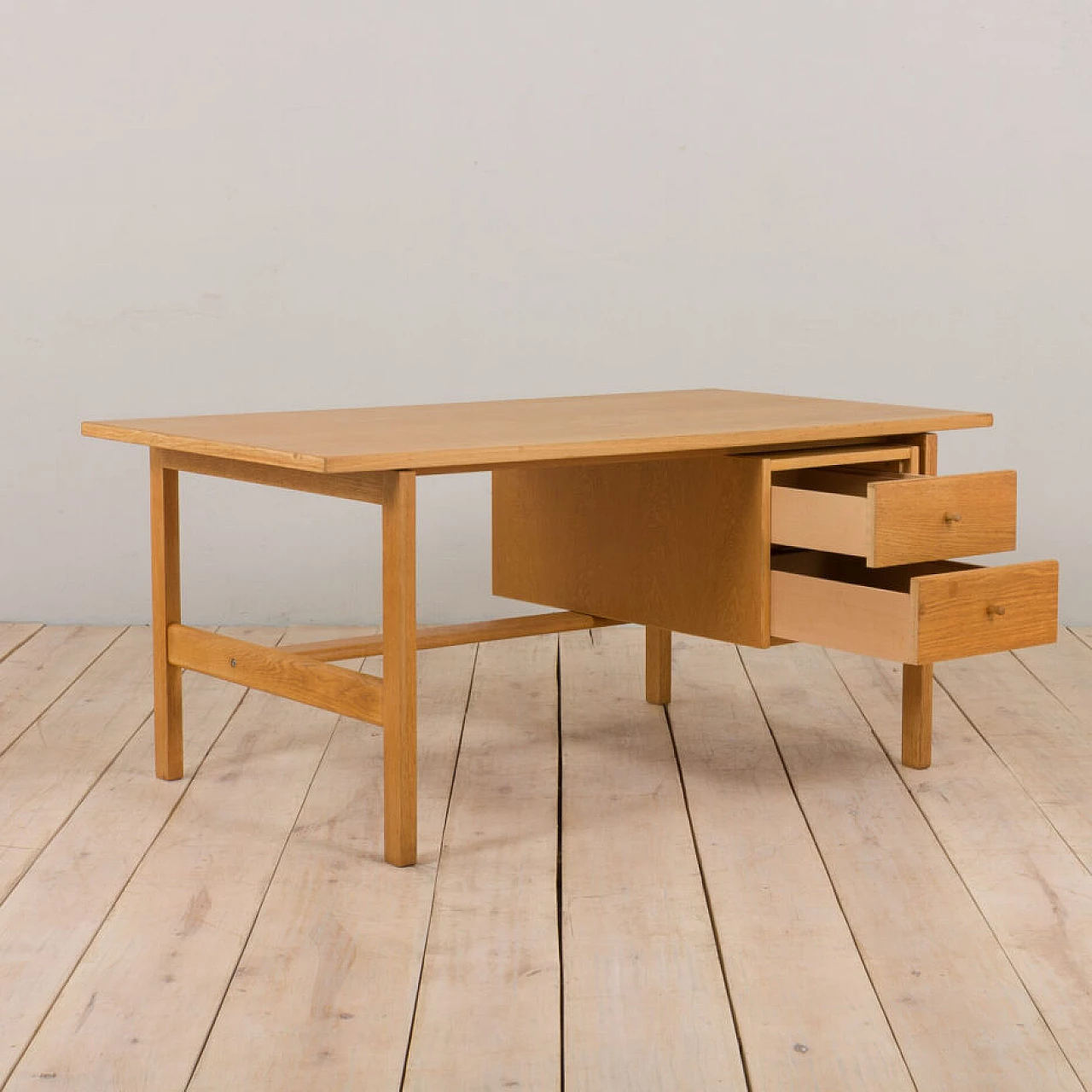 Danish oak 156 desk by Hans J. Wegner for Getama, 1970s 7