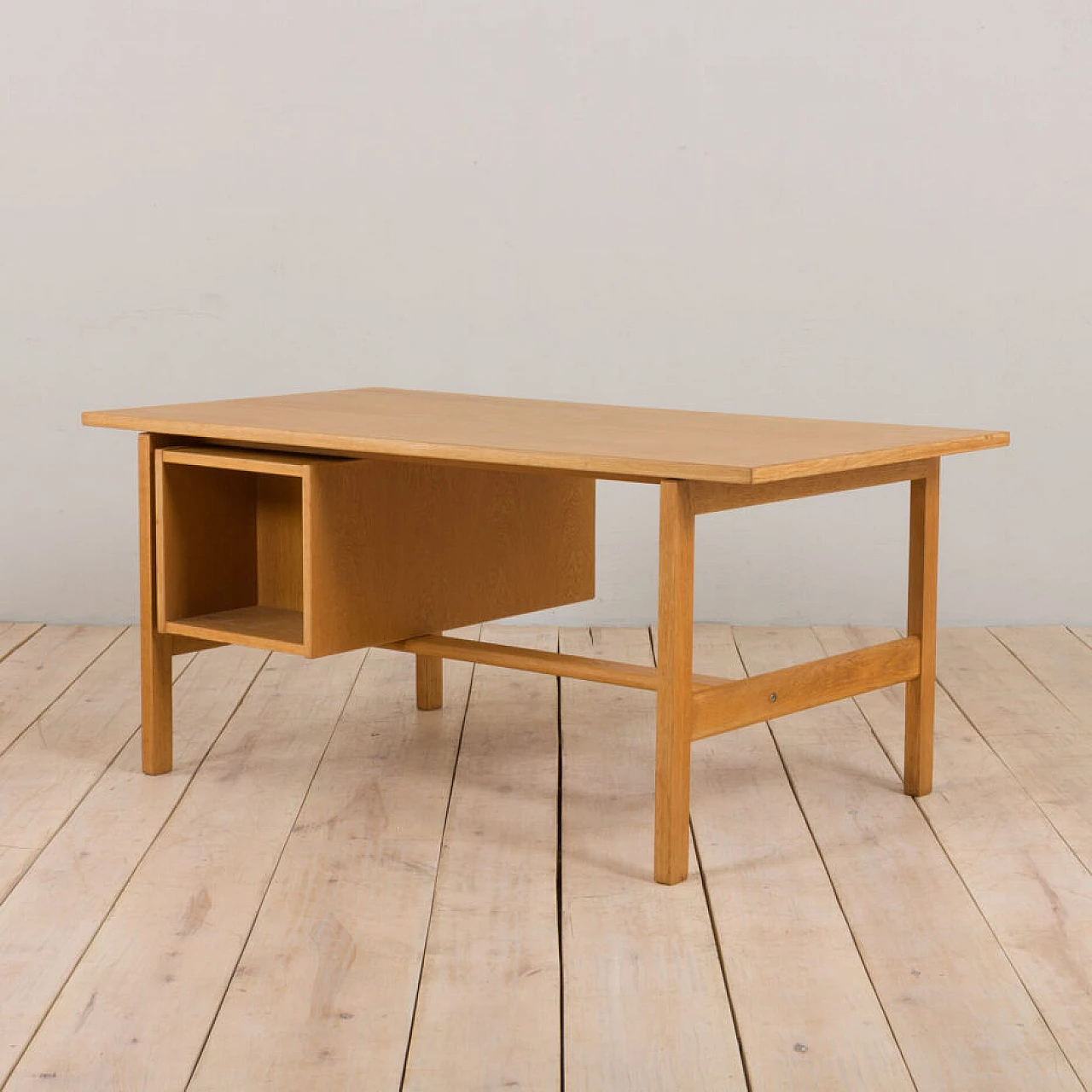 Danish oak 156 desk by Hans J. Wegner for Getama, 1970s 9