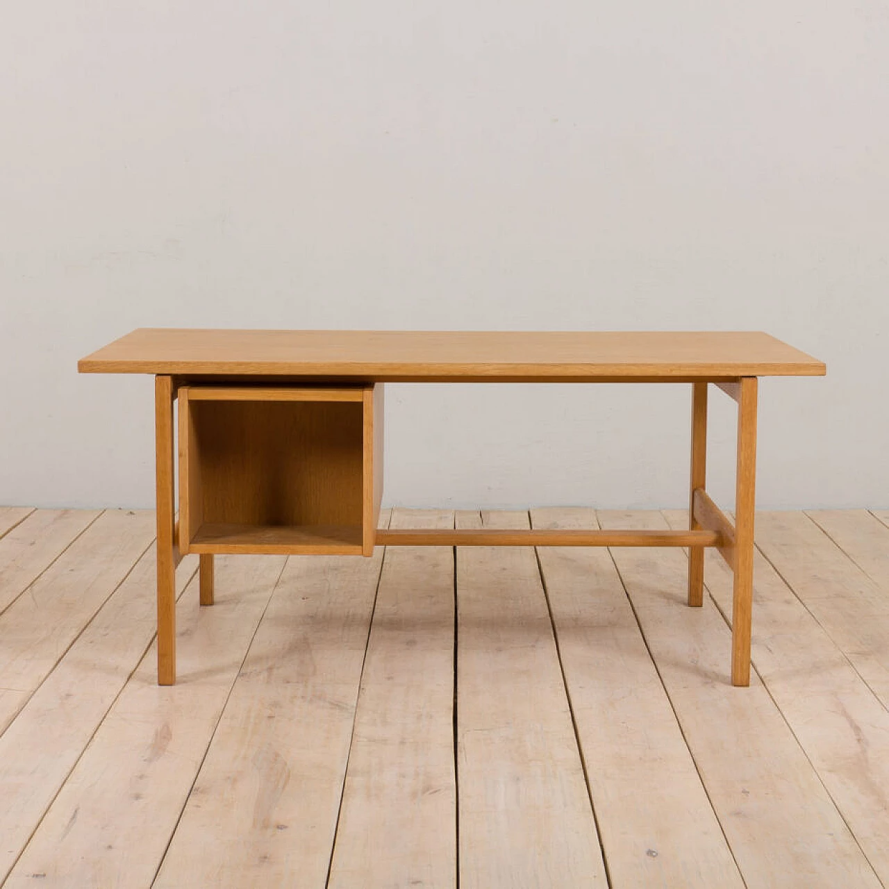 Danish oak 156 desk by Hans J. Wegner for Getama, 1970s 10