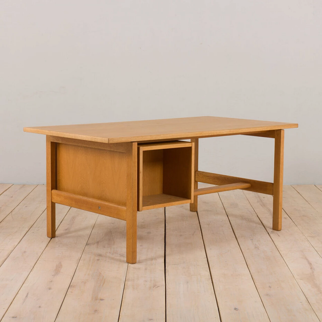 Danish oak 156 desk by Hans J. Wegner for Getama, 1970s 11