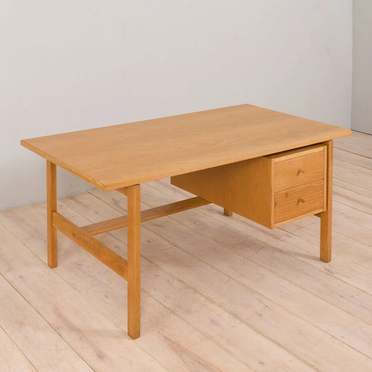 Danish oak 156 desk by Hans J. Wegner for Getama, 1970s 16