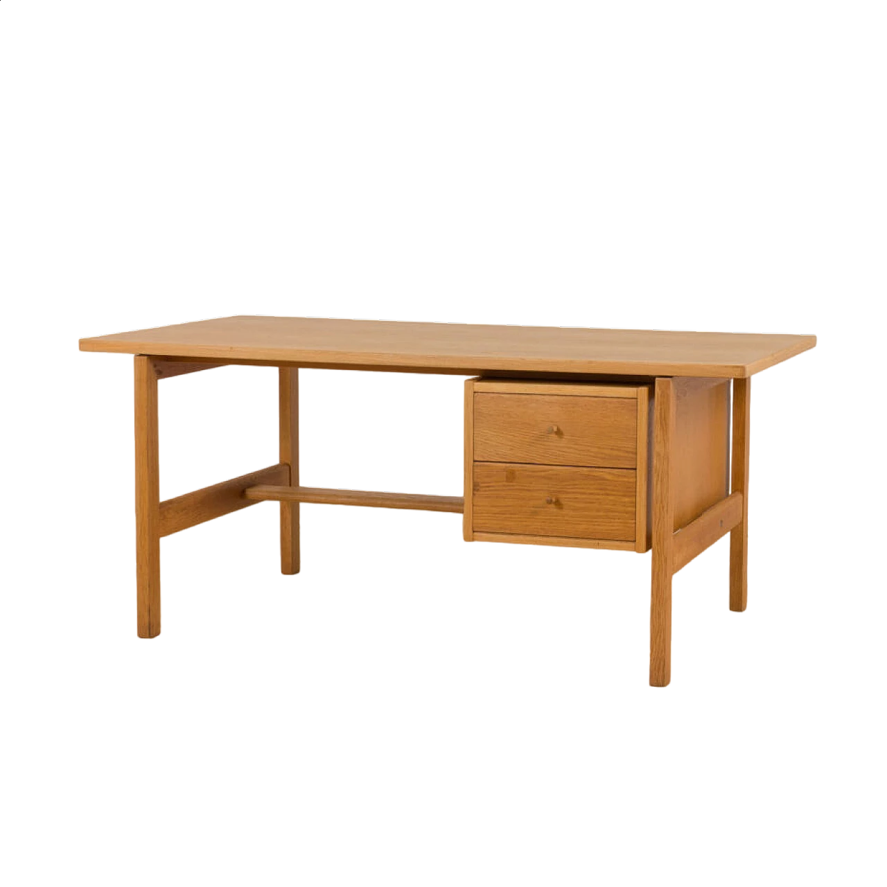 Danish oak 156 desk by Hans J. Wegner for Getama, 1970s 22