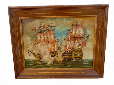 Naval battle, painting