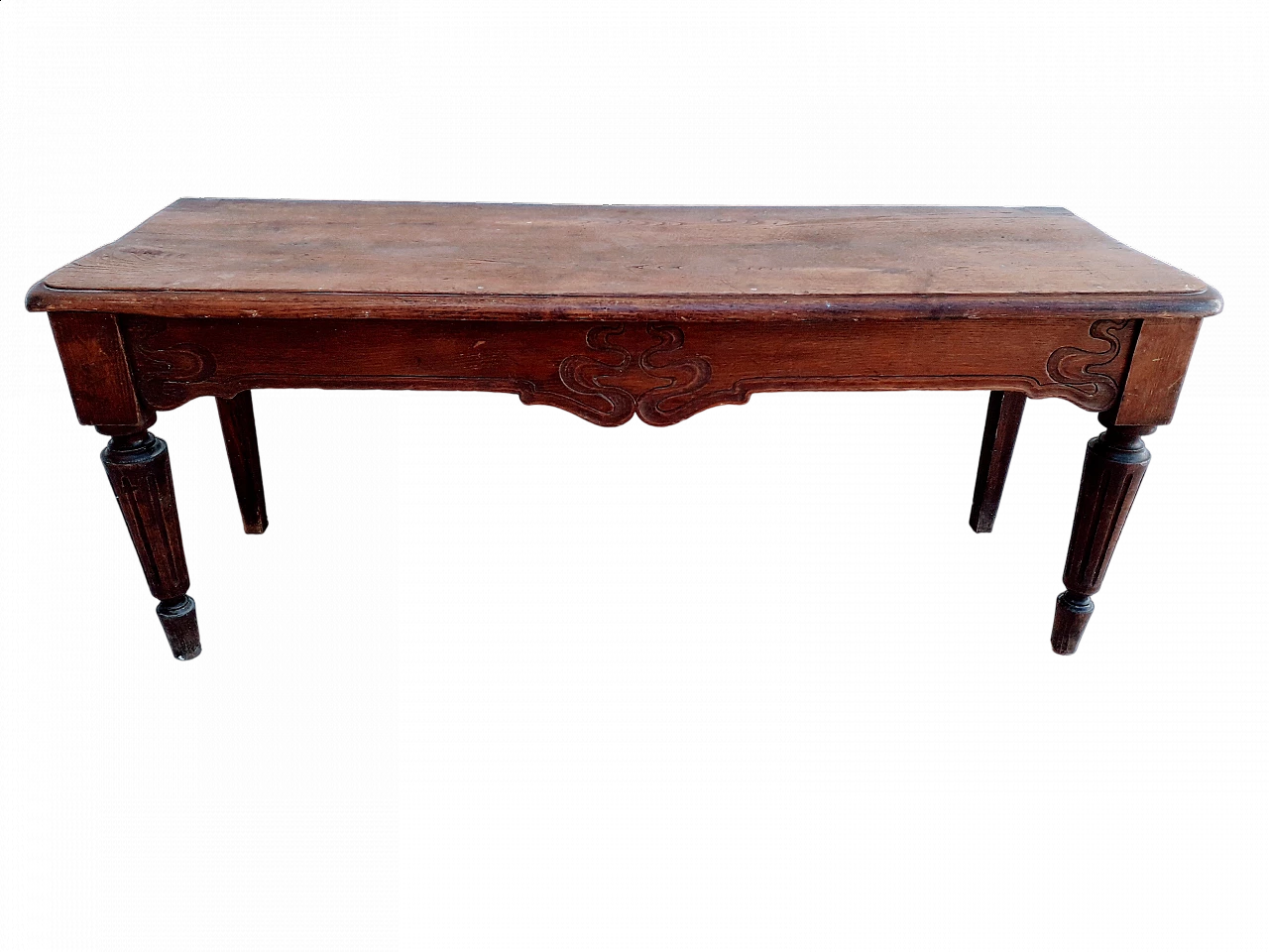 Empire oak bench with carvings, 19th century 15