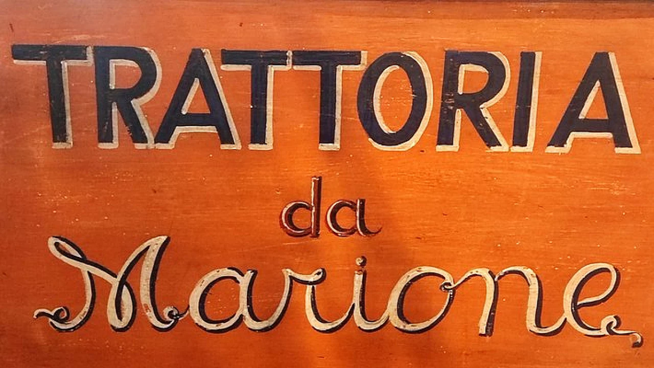 Insegna in metallo di trattoria, anni '50 2