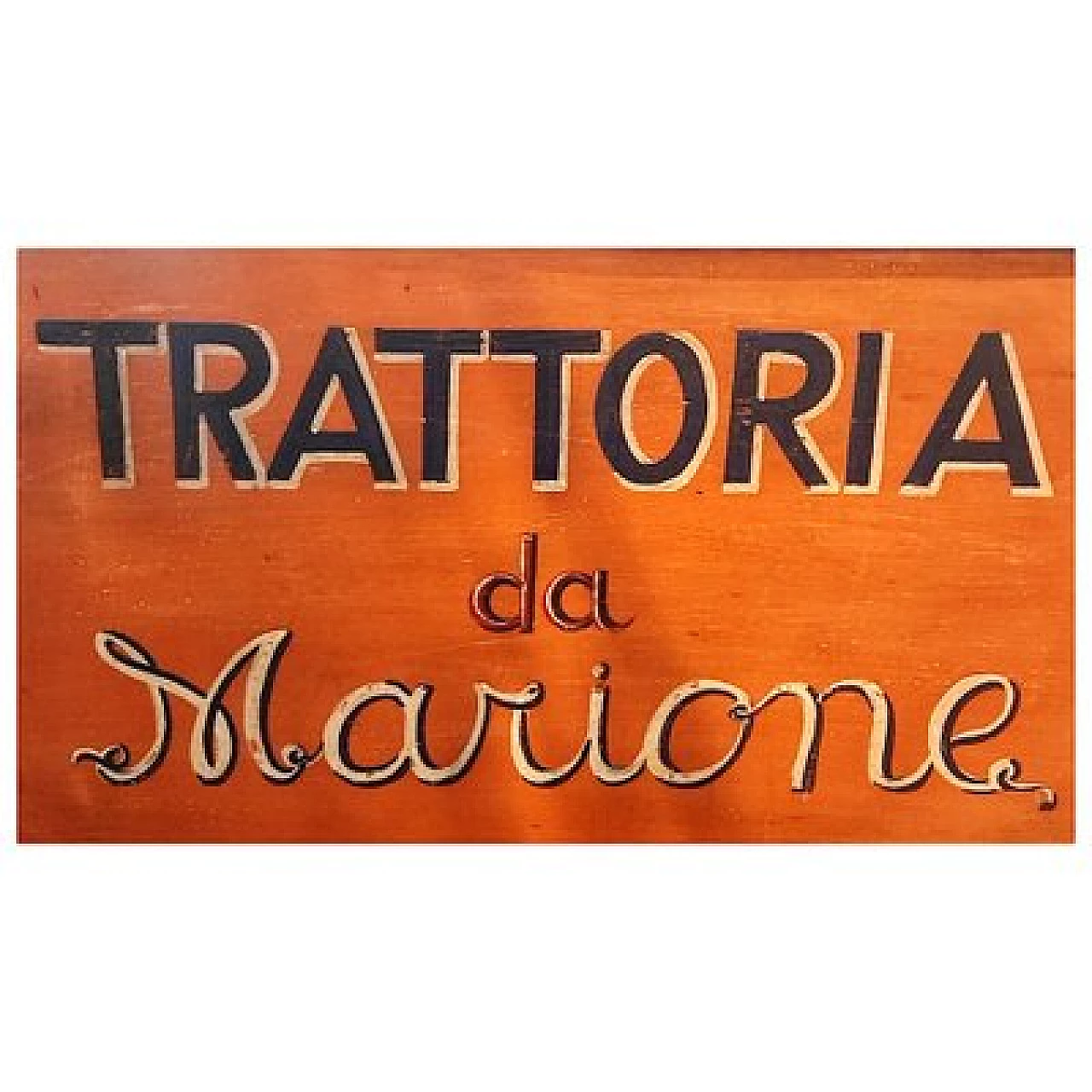 Insegna in metallo di trattoria, anni '50 4