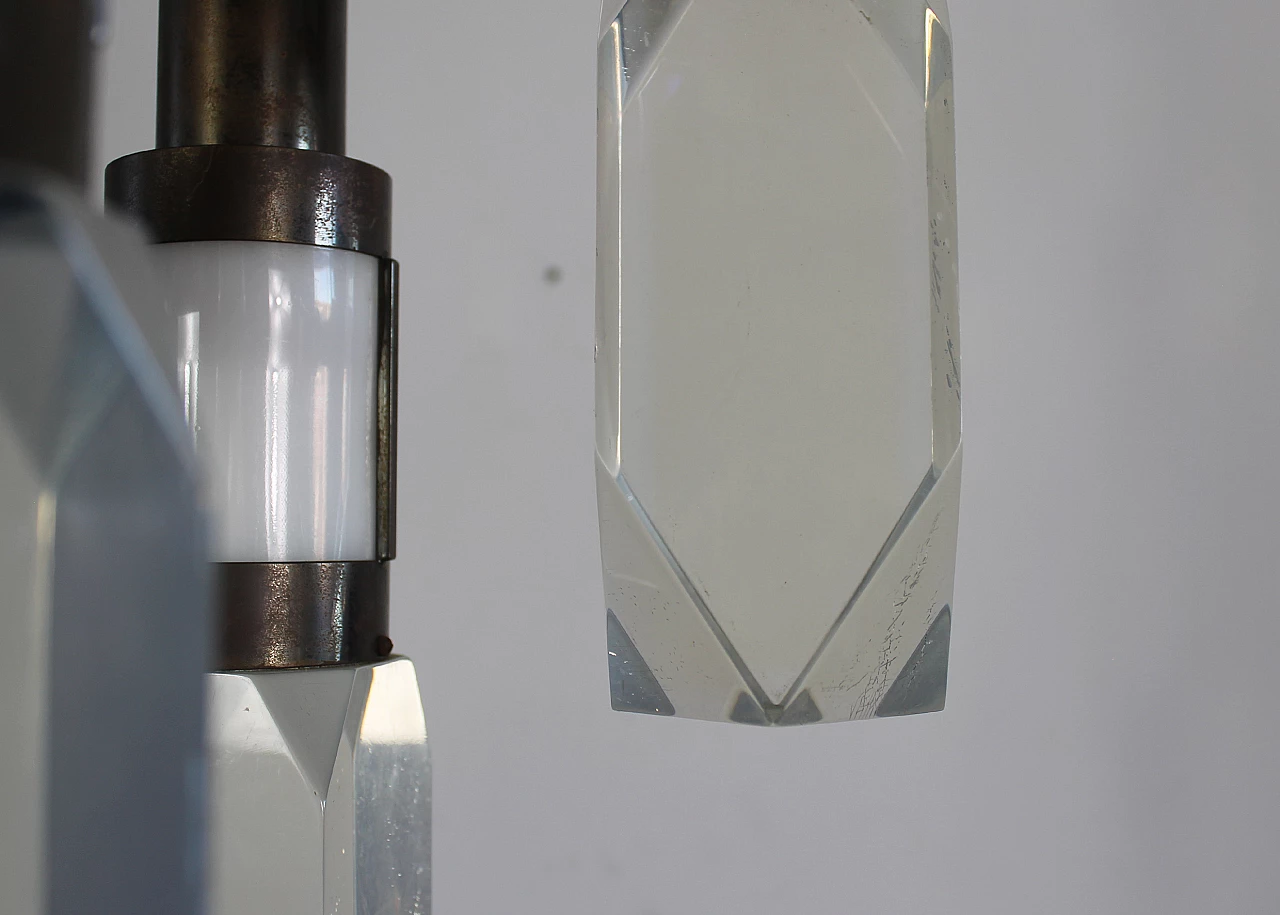 Metal and perspex chandelier by Gaetano Missaglia, 1970s 1