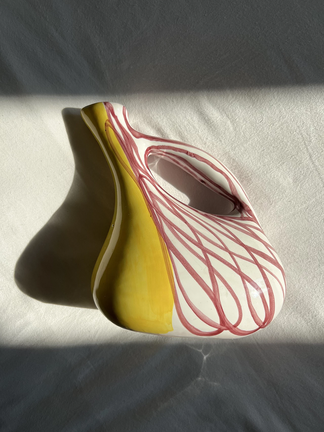 Polychrome ceramic pitcher by Deruta, 1950s 2