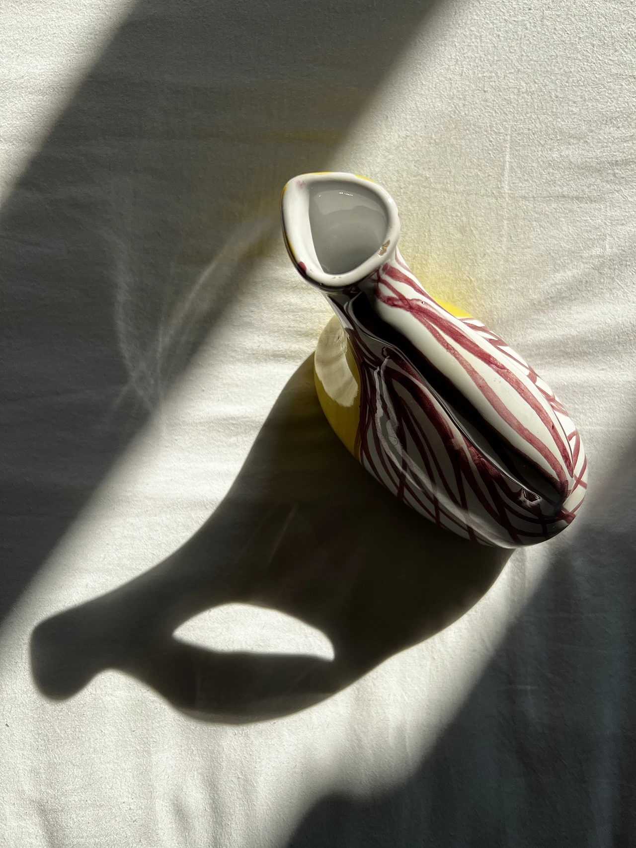 Polychrome ceramic pitcher by Deruta, 1950s 4