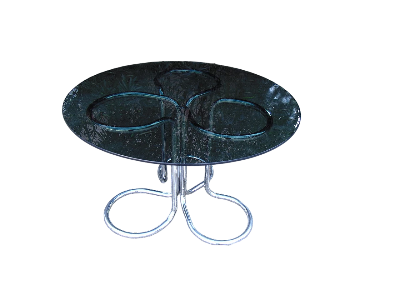 Chromed metal and glass table by Giotto Stoppino, 1960s 6