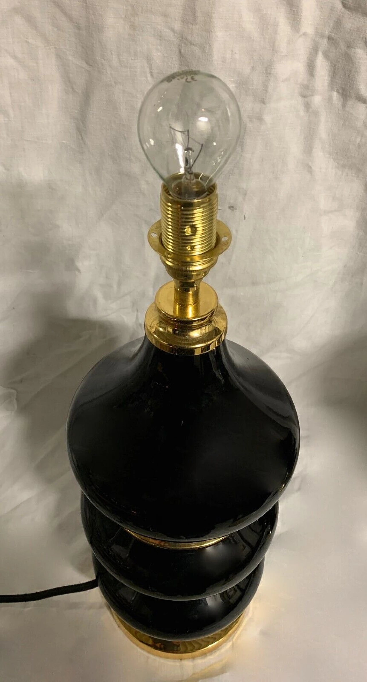 Coppia di lampade da tavolo in vetro viola attribuite a Seguso, anni '70 5