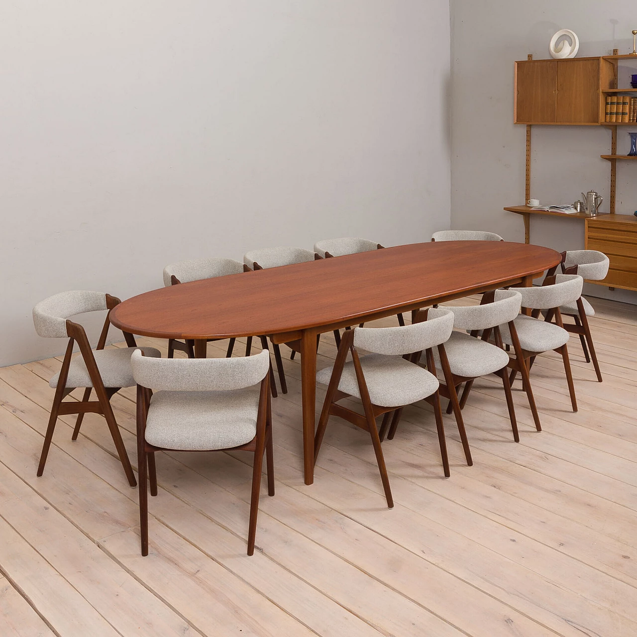 Danish oval teak table, 1960s 1