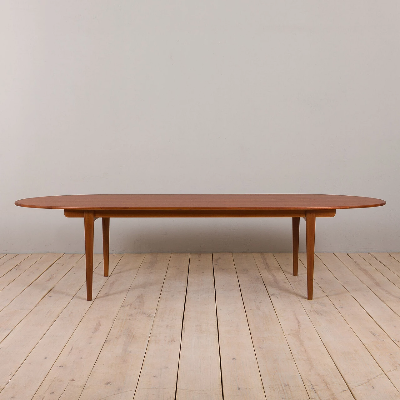 Danish oval teak table, 1960s 2