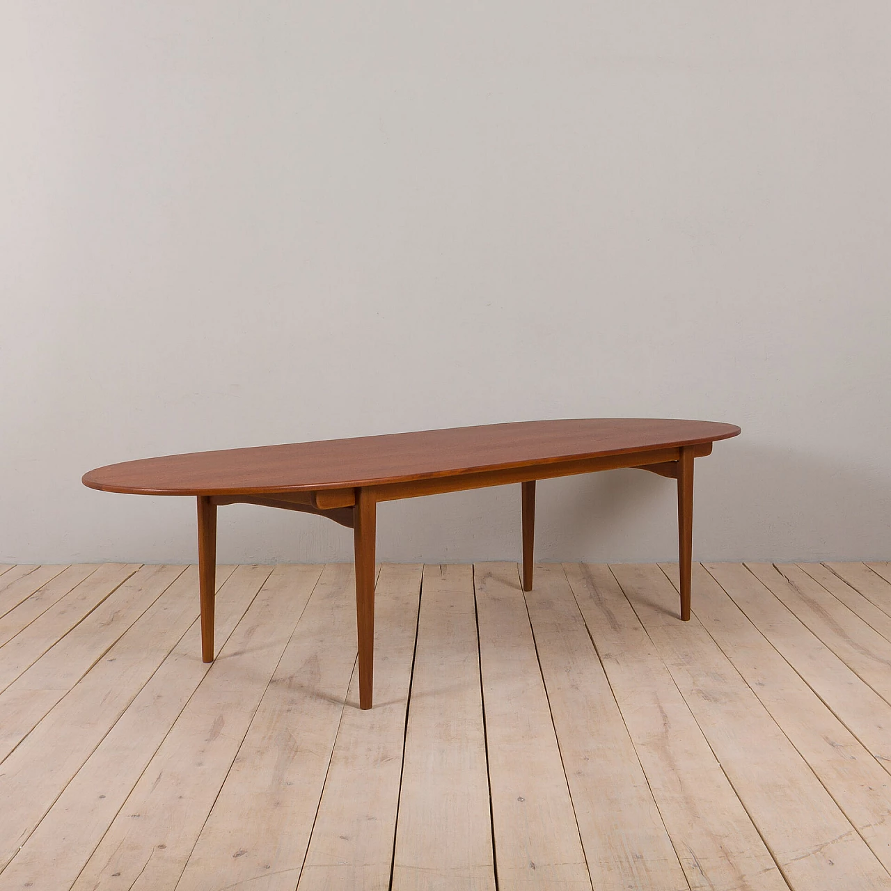 Danish oval teak table, 1960s 3